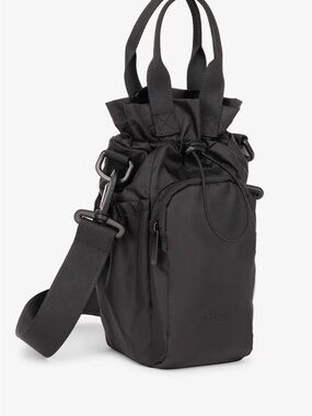 Calpak Black Nylon Drawstring Crossbody Bag